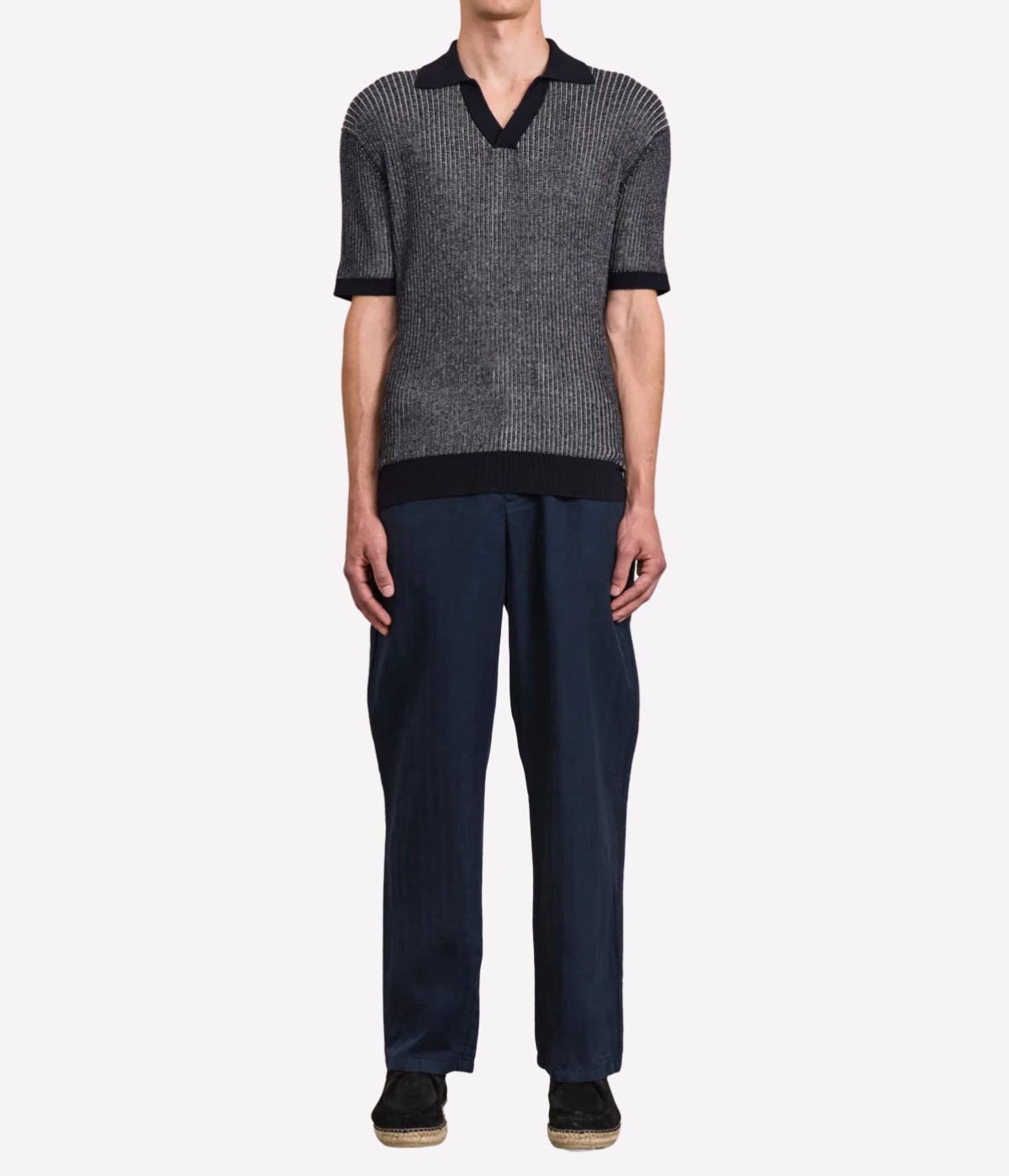 Rino Cotton Blend Polo In Navy