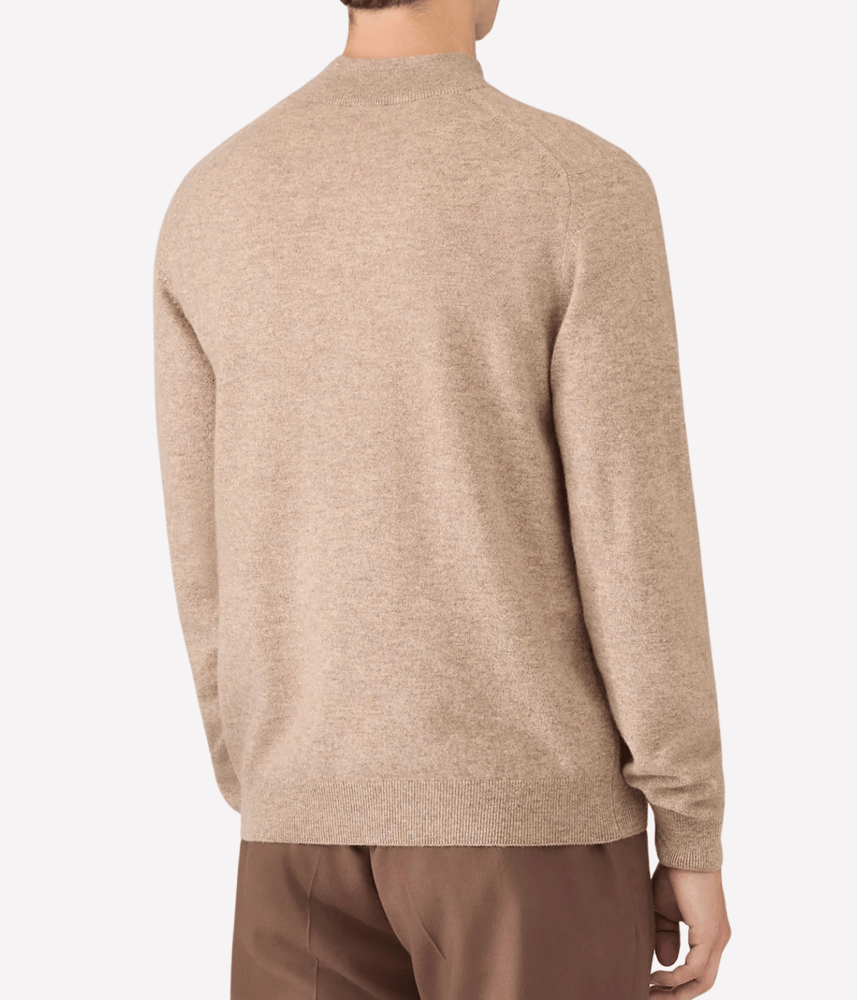 Cashmere Half Zip In Oatmeal Melange