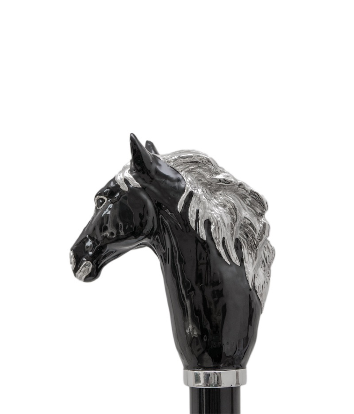 Pasotti Black Horse Shoehorn - Black Horse closeup side shot
