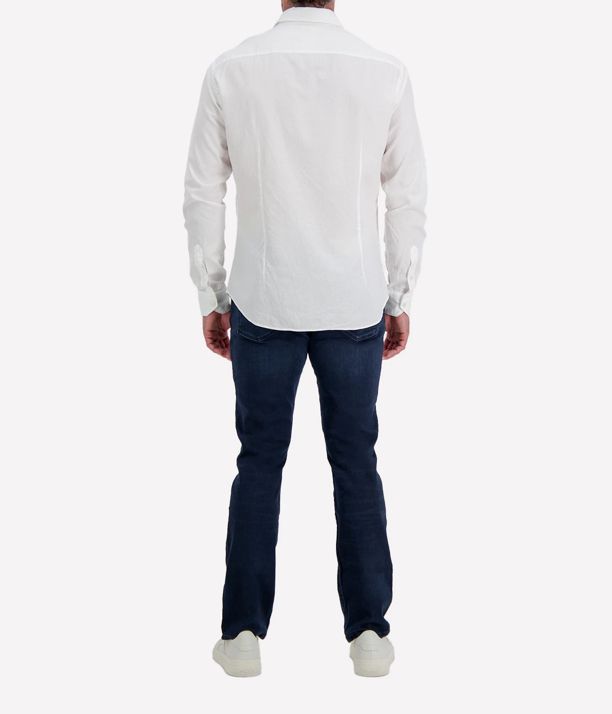 Osvaldo Trucchi Regular Fit Shirt WB0005 in White Textured – Back View Textured Dress Shirt