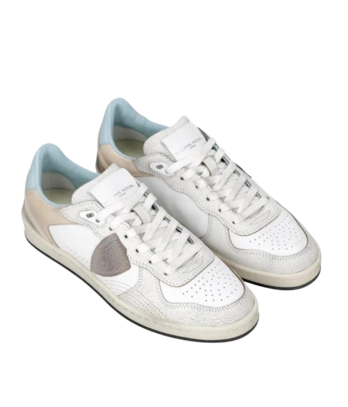 Pgal Low Man In Veau Crackle Blanc Ciel