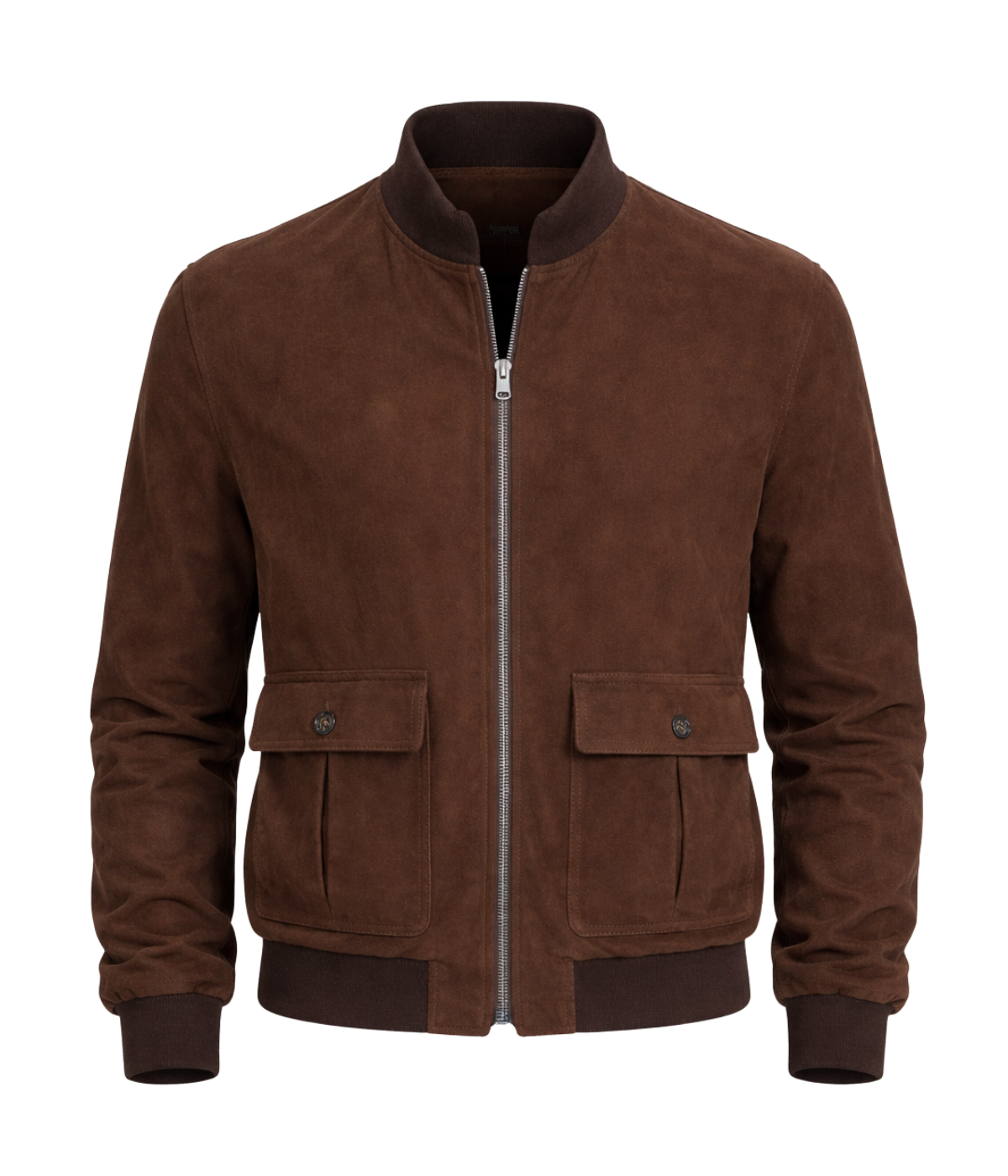 Reversible Valstarino Suede Jacket In Café Military