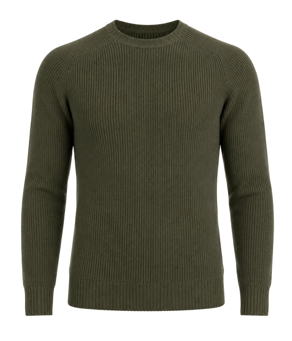 Textured Crew Longsleeve in KHAKI