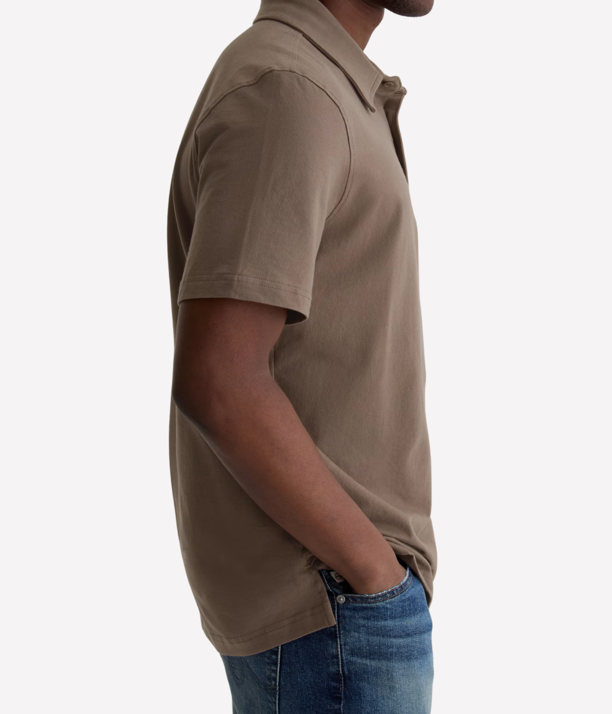Bryce Short Sleeve Polo in Soft Mushroom