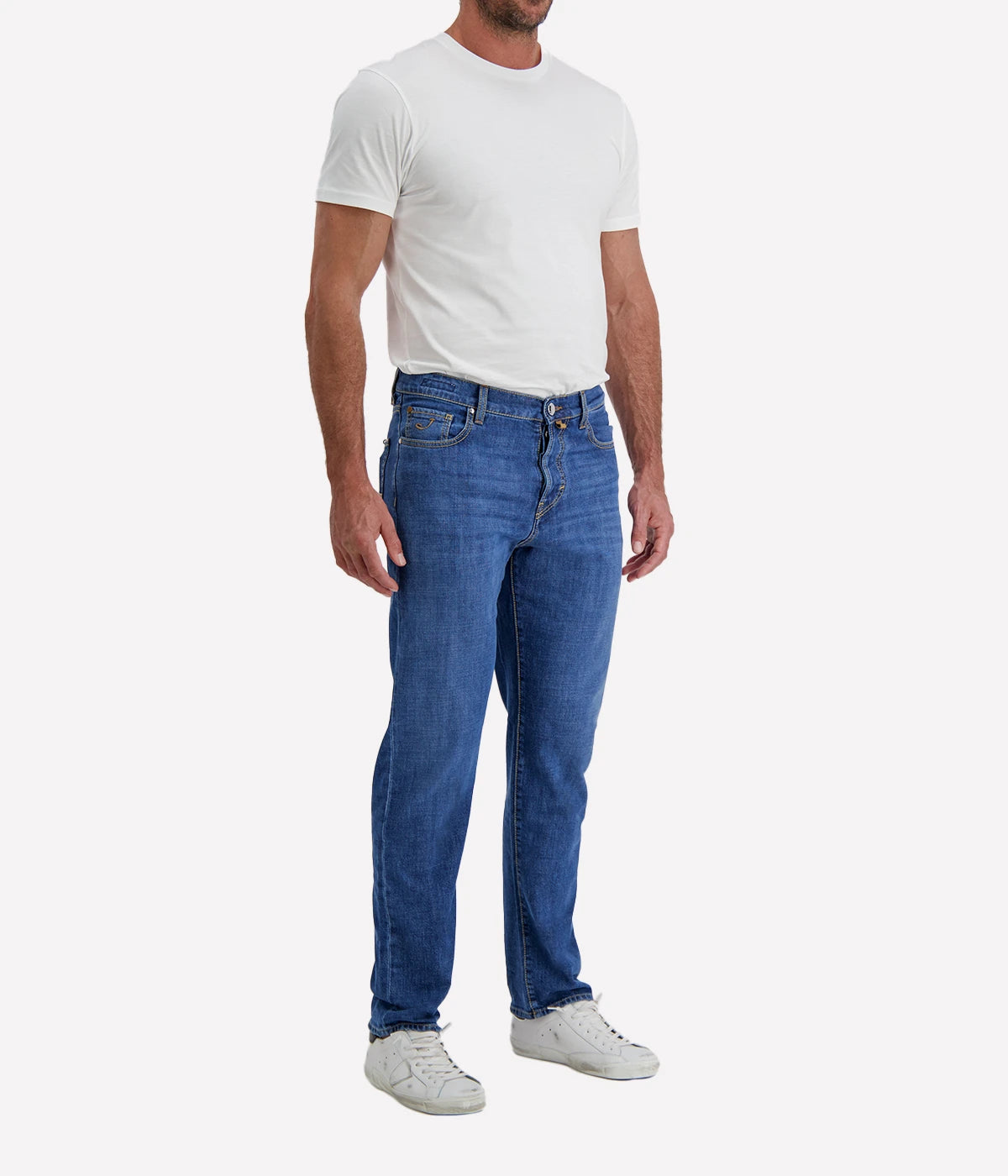 Straight Fit Pant 5 PKT in Medium Blue