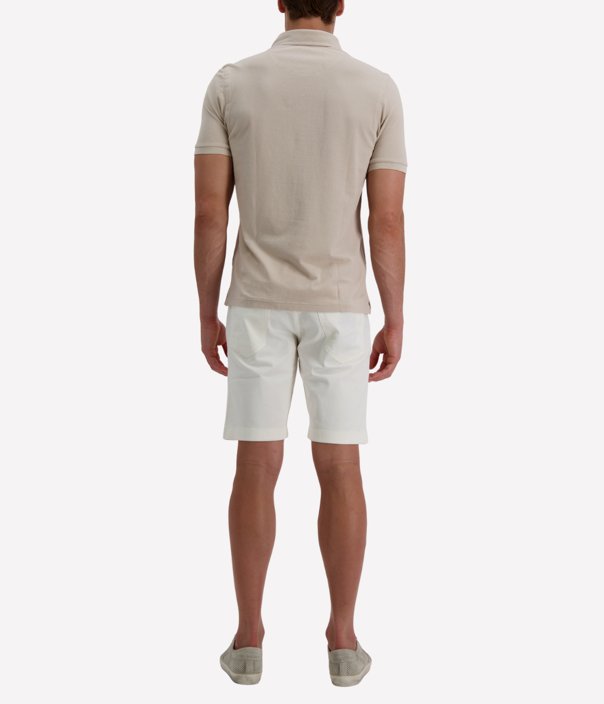 Short Sleeve Polo in Beige