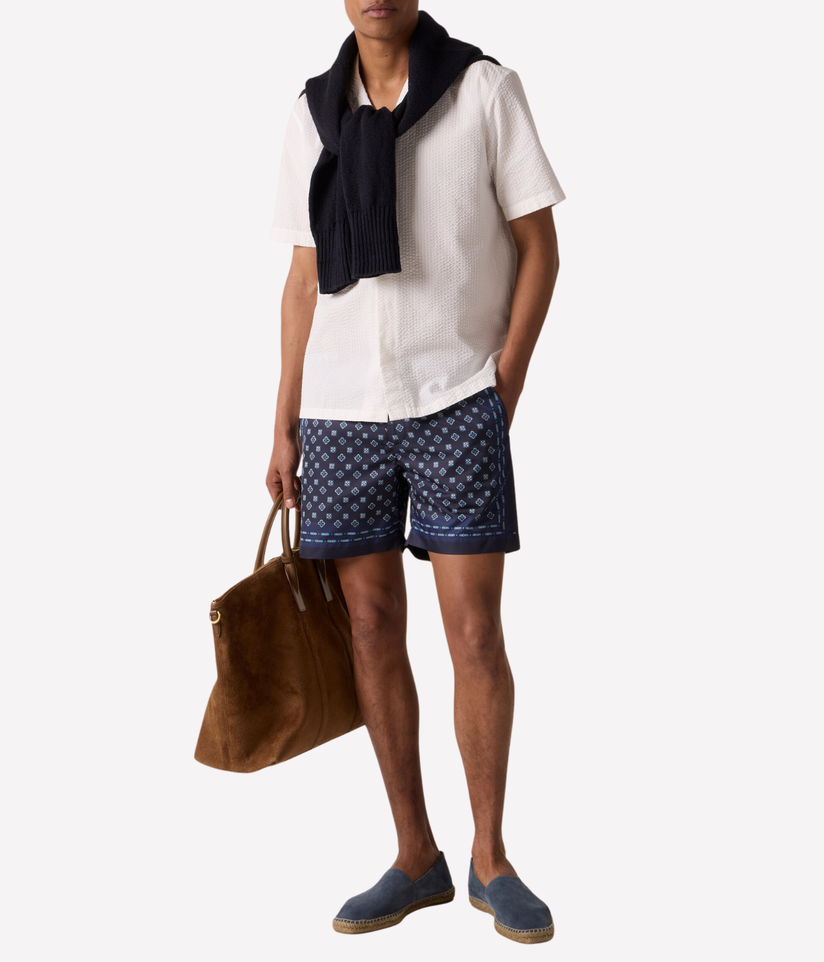 Maitan Seersucker Shirt in Thasos Beach