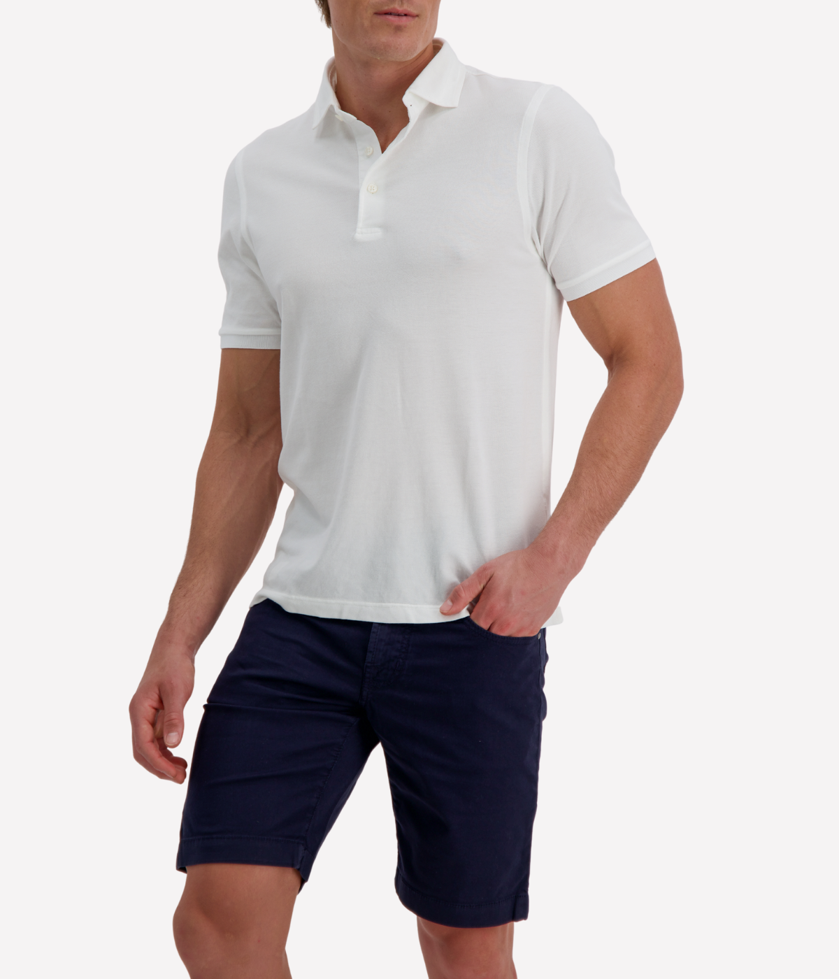 Short Sleeve Polo in Cream