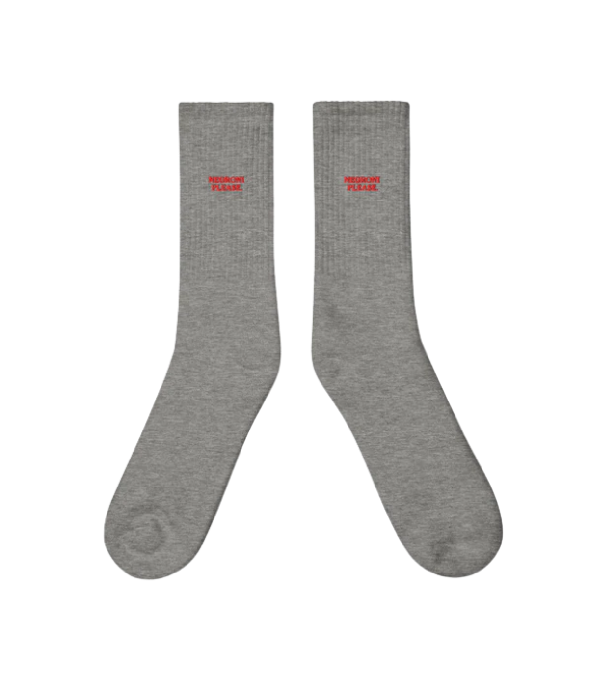 The Refined Spirit Negroni Please Socks in Grey front flat lay.