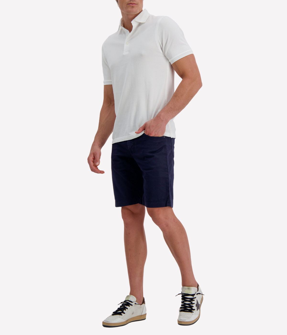 Short Sleeve Polo in Cream