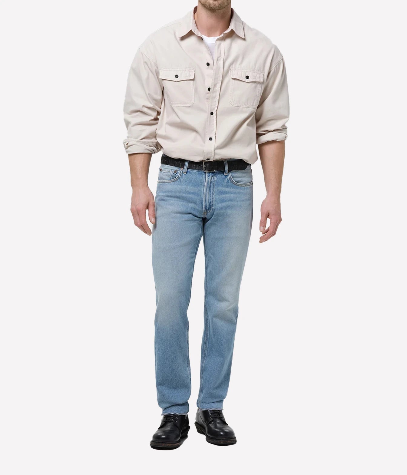 Citizens of Humanity Elijah Jean in Light Blue - front view on model