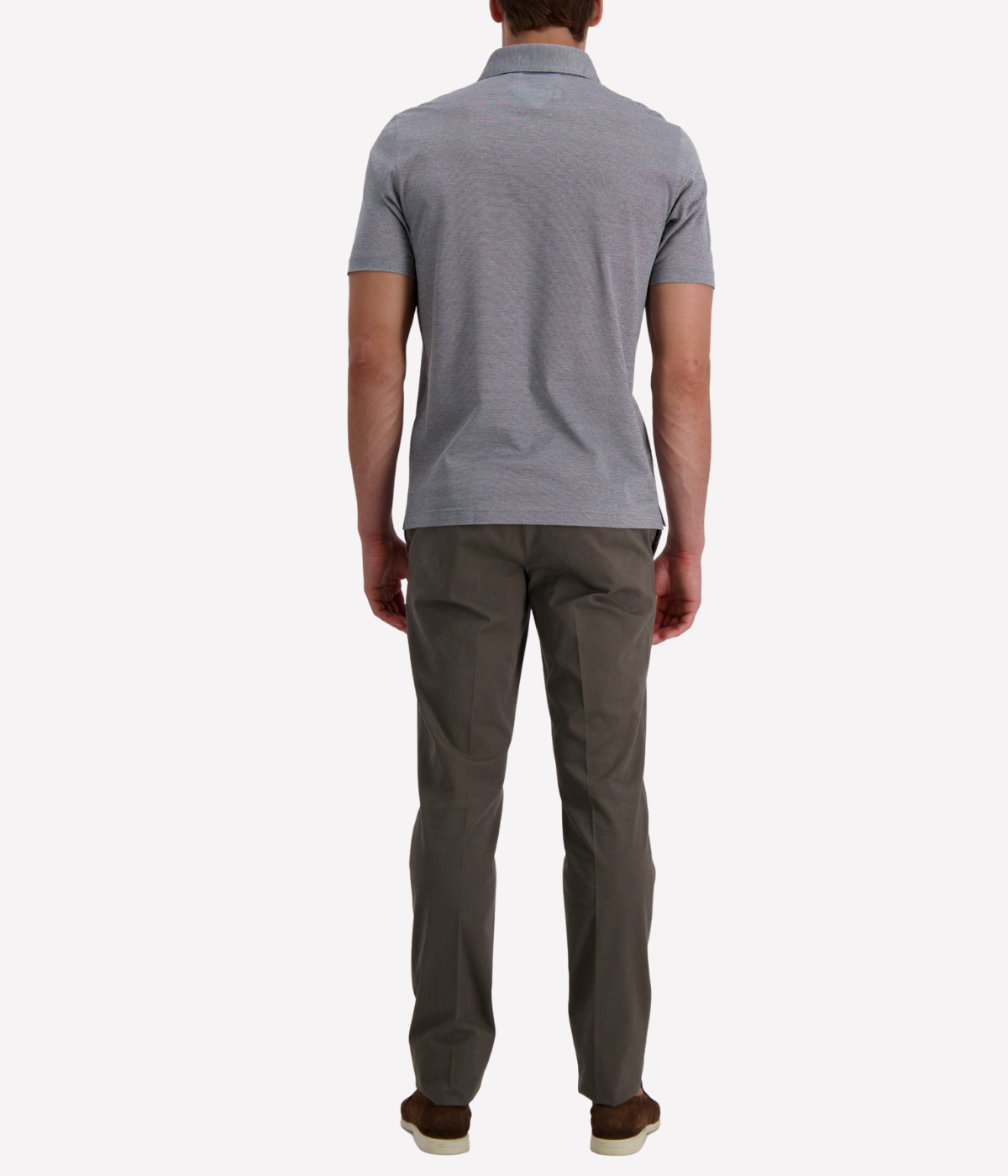 Short Sleeve Polo in Textured Grey