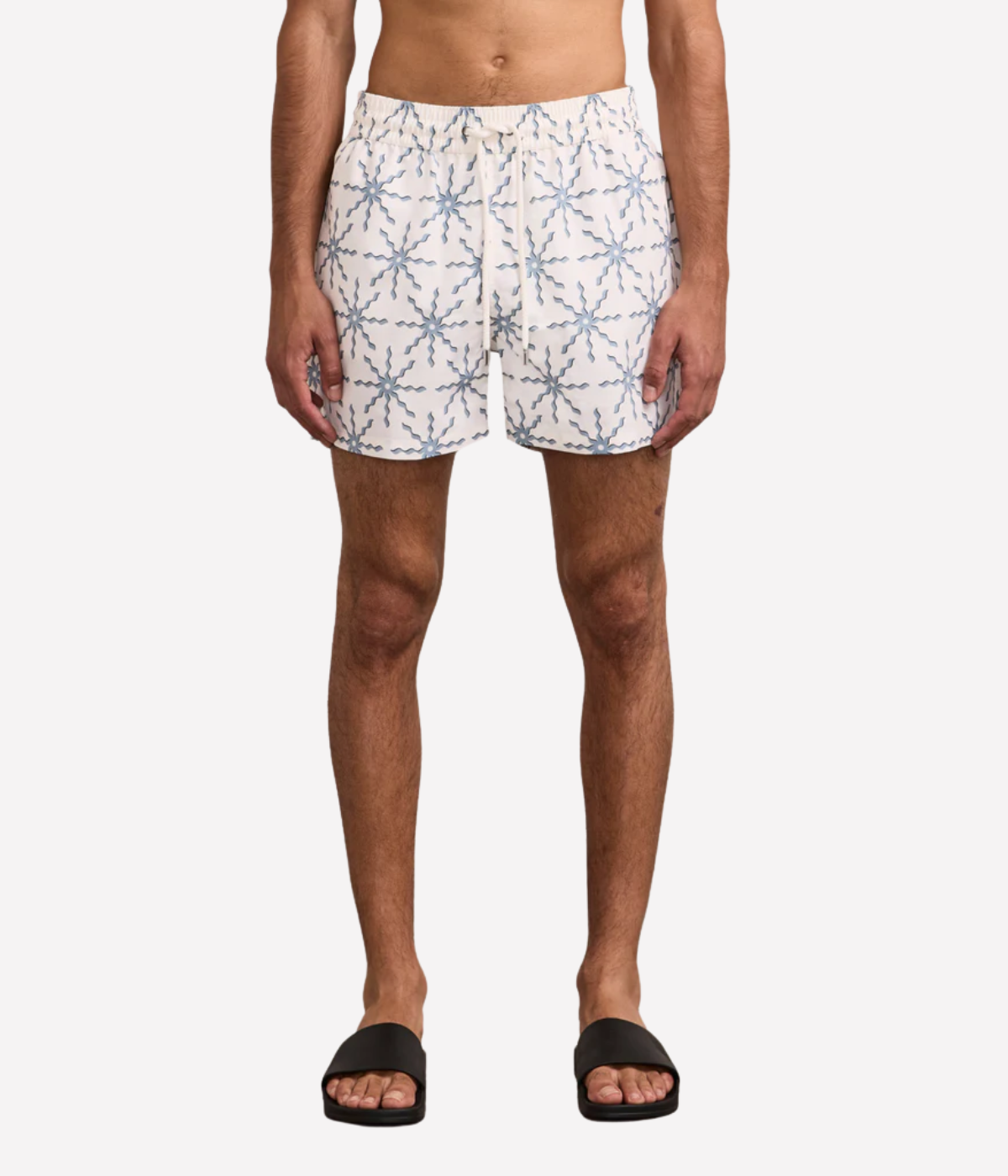 Rio Swim Short Sol Print In Ecru And Coastal Blue