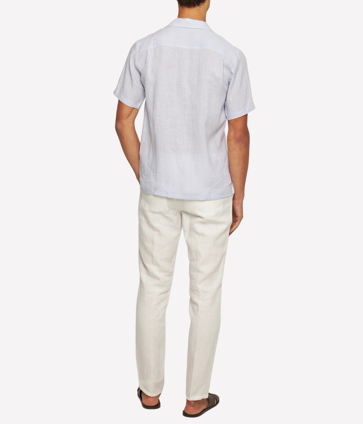 Griffon Italian Linen Trouser in White Sands