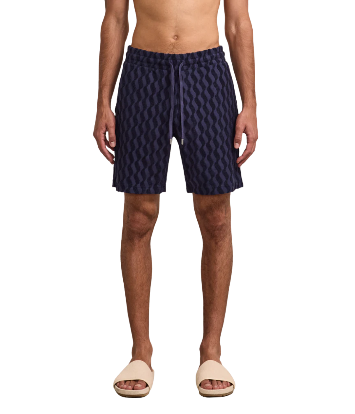 Augusto Listra Terry Shorts In Midnight-Blue