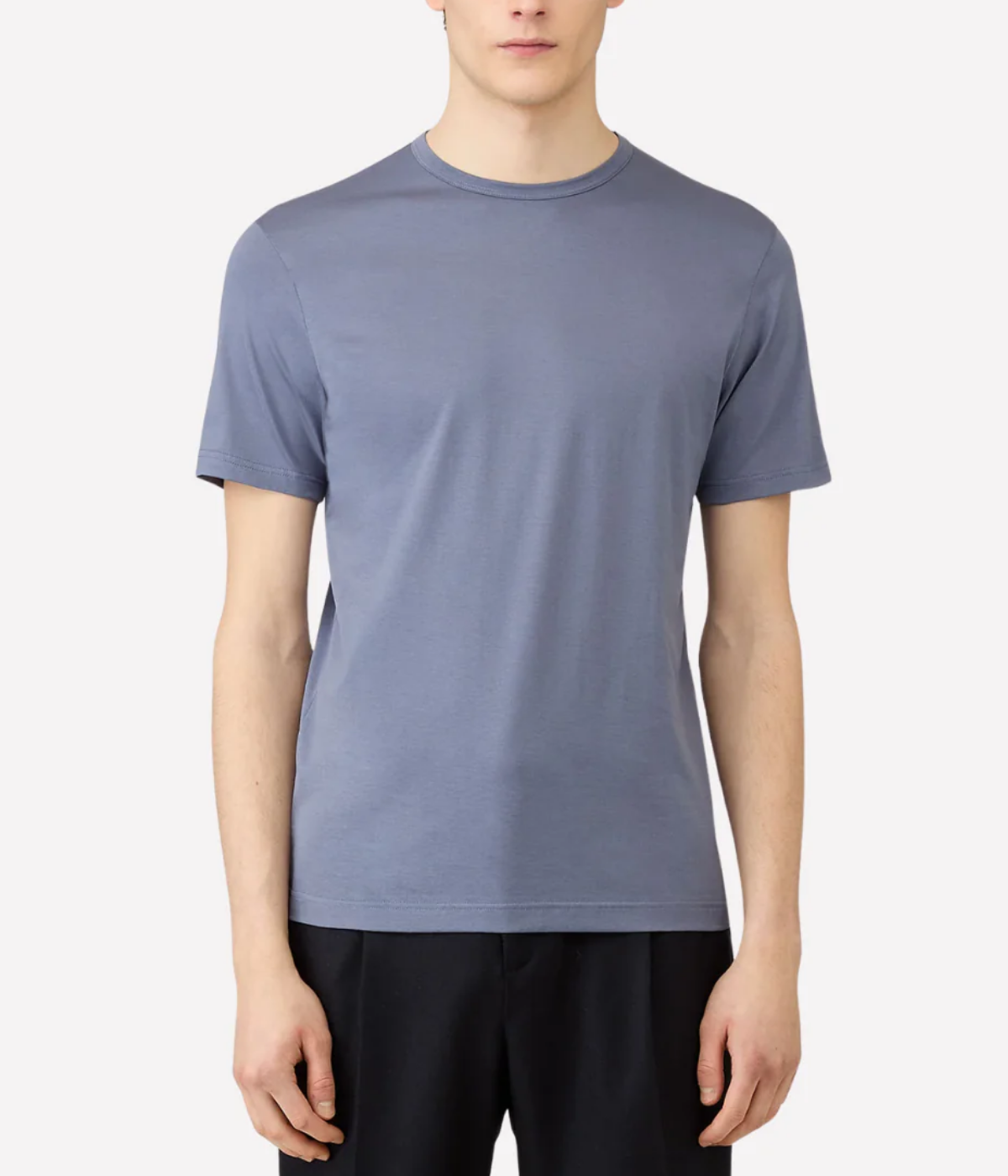 Short Sleeve Crew Neck T-Shirt in Selvedge Blue