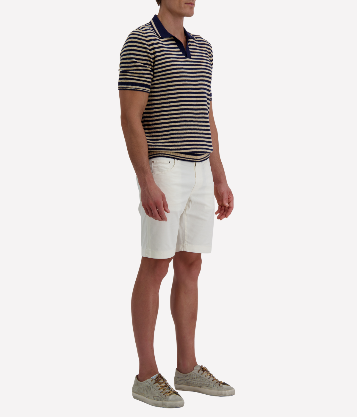 Boucle Tennis Short Sleeve Shirt in Stripe