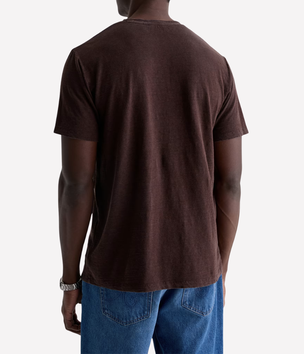 AG Jeans Bryce Crew in Oak Barrel – Back View Linen Crew Neck T-Shirt