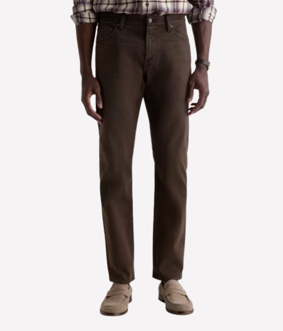 AG Jeans Tellis Jean in 7 Yrs Sulfur Oak Barrel – Front View Slim Fit Denim Jeans