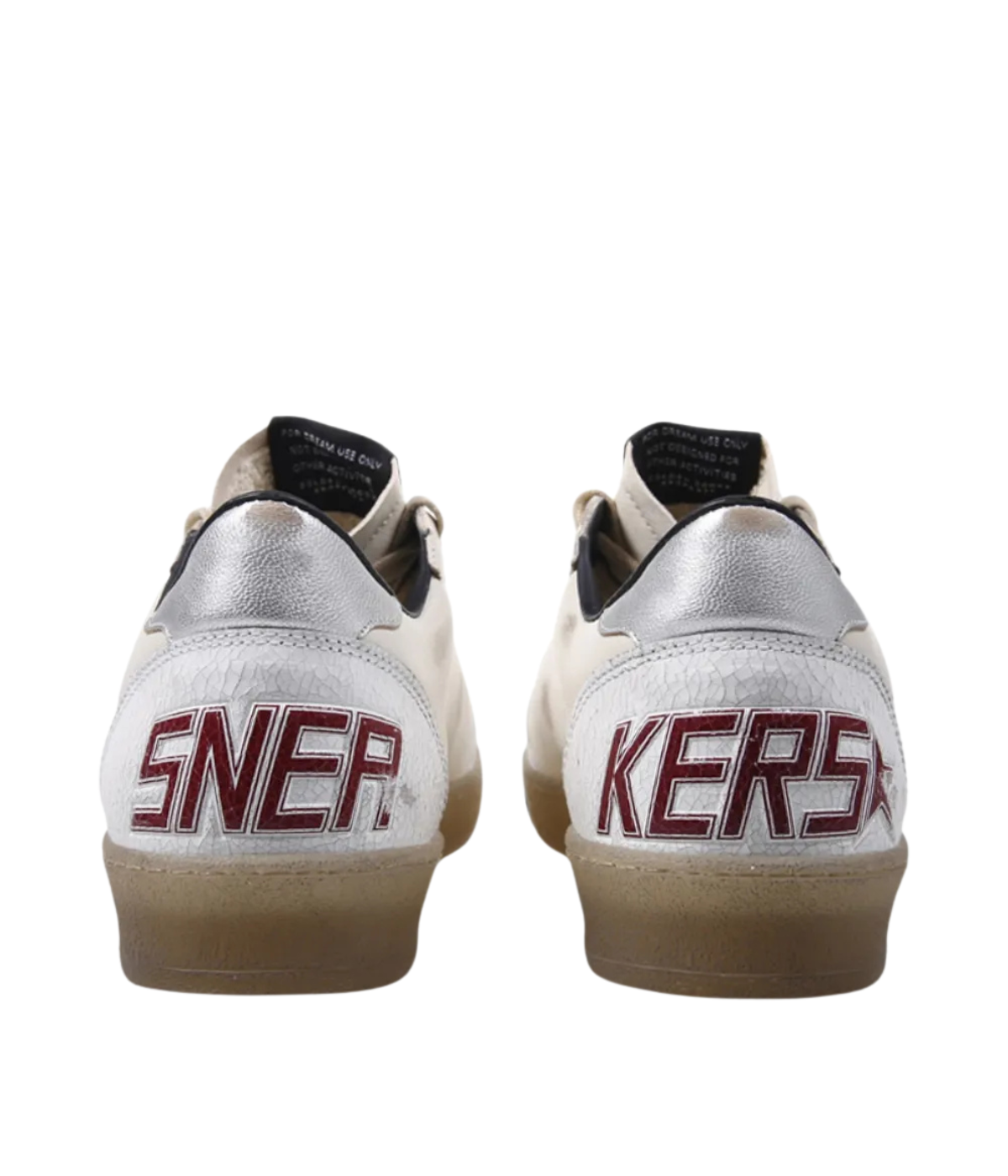 Ball Star Sneaker in Butter Beige, White, Red & Silver