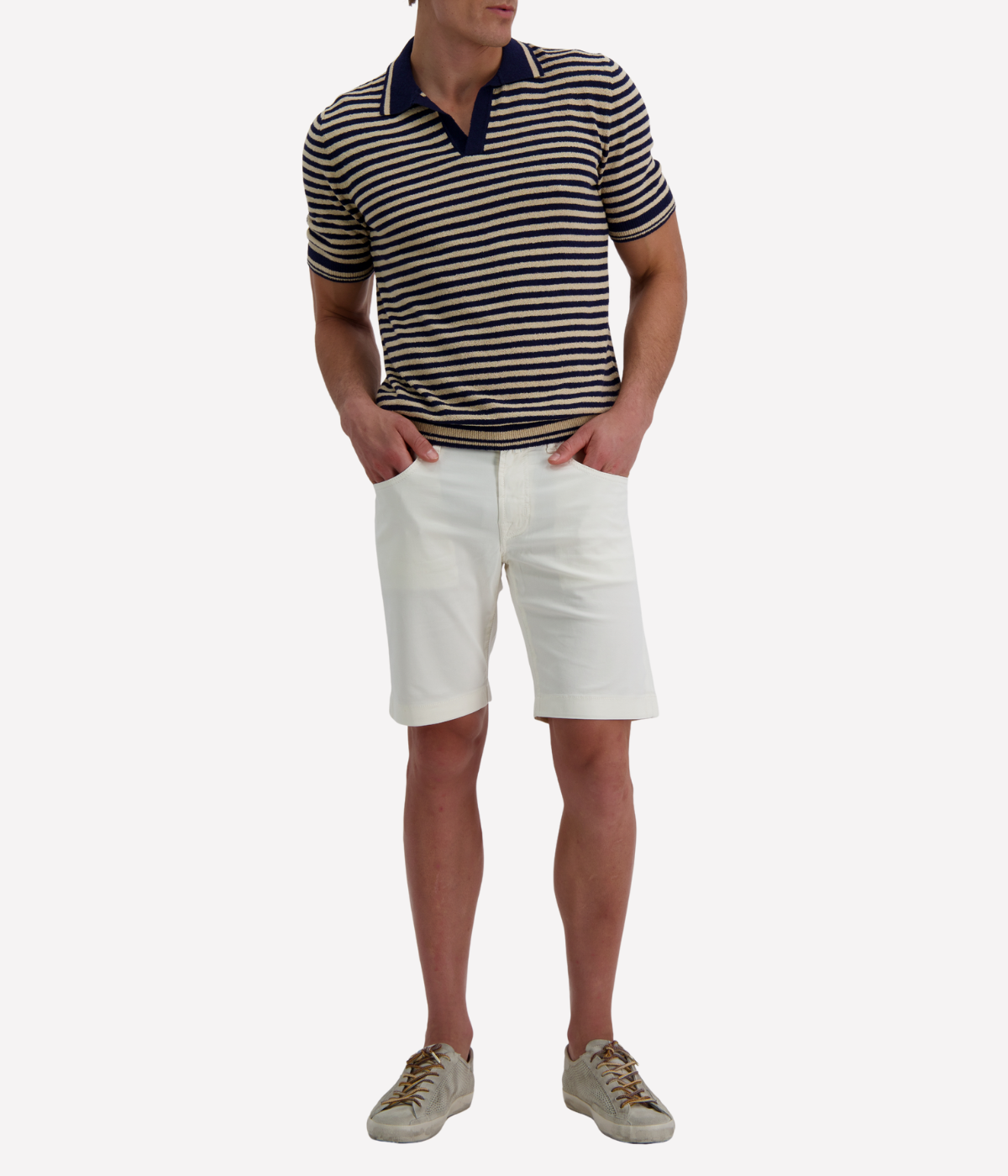 Boucle Tennis Short Sleeve Shirt in Stripe