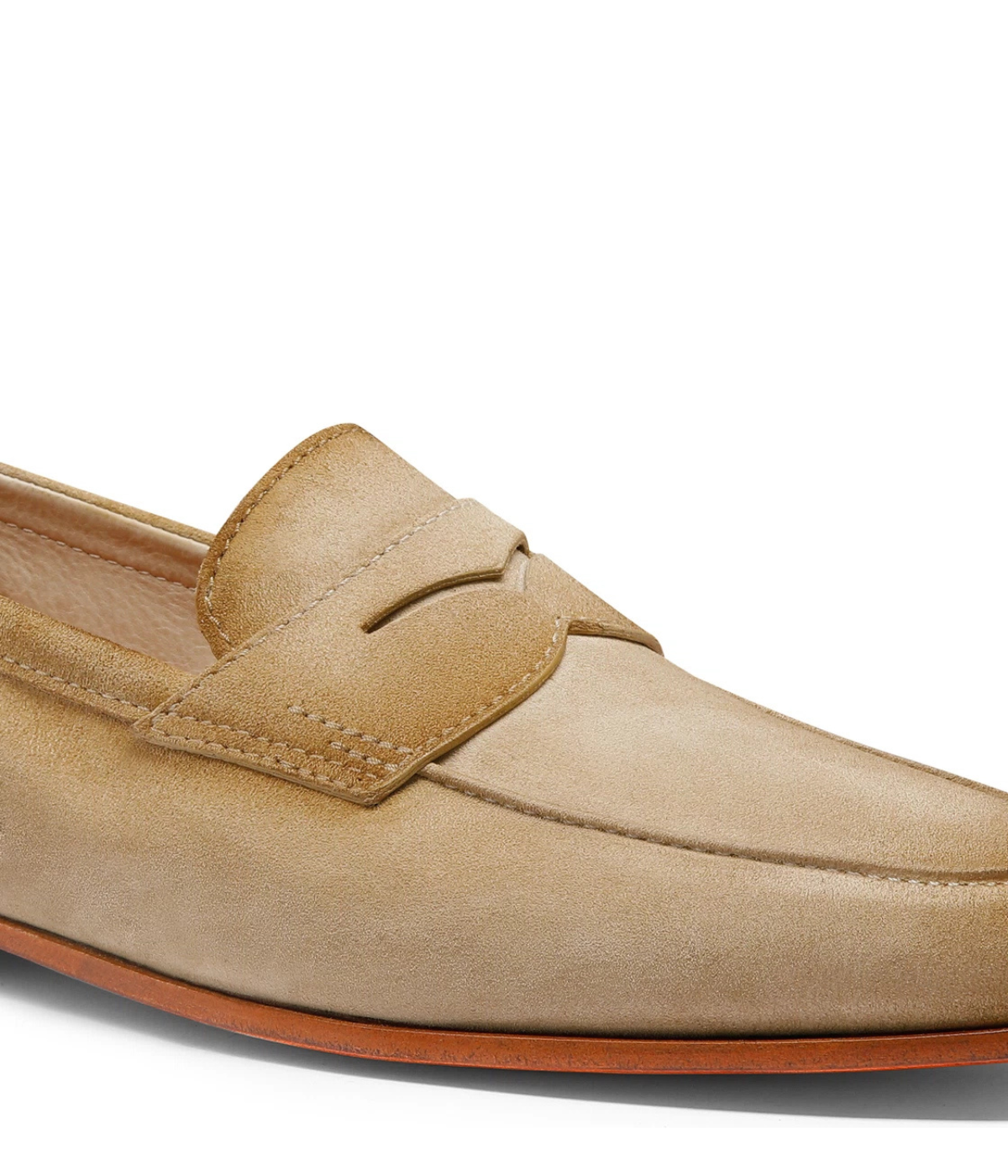 Snatoni Carlos Loafer in Beige - upper close up shot