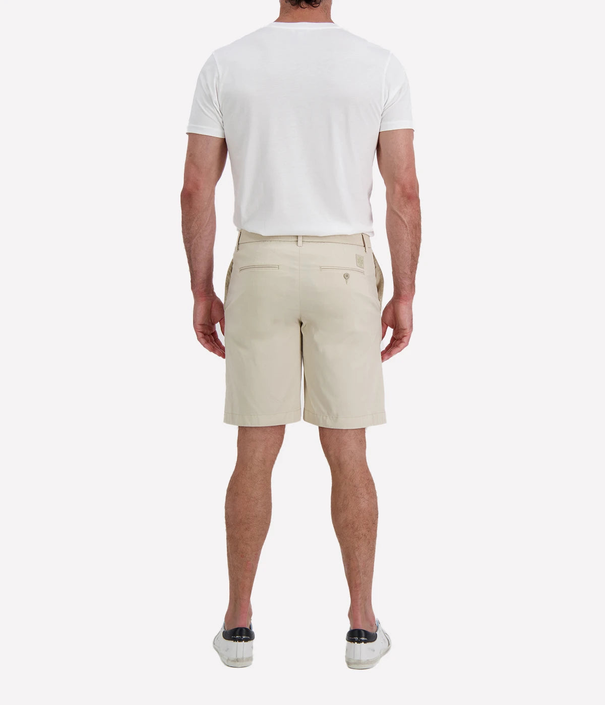 Jacob Cohën George Bermuda Chino Regular Fit in Light Beige Suede Patch – Back View Bermuda Chino Shorts