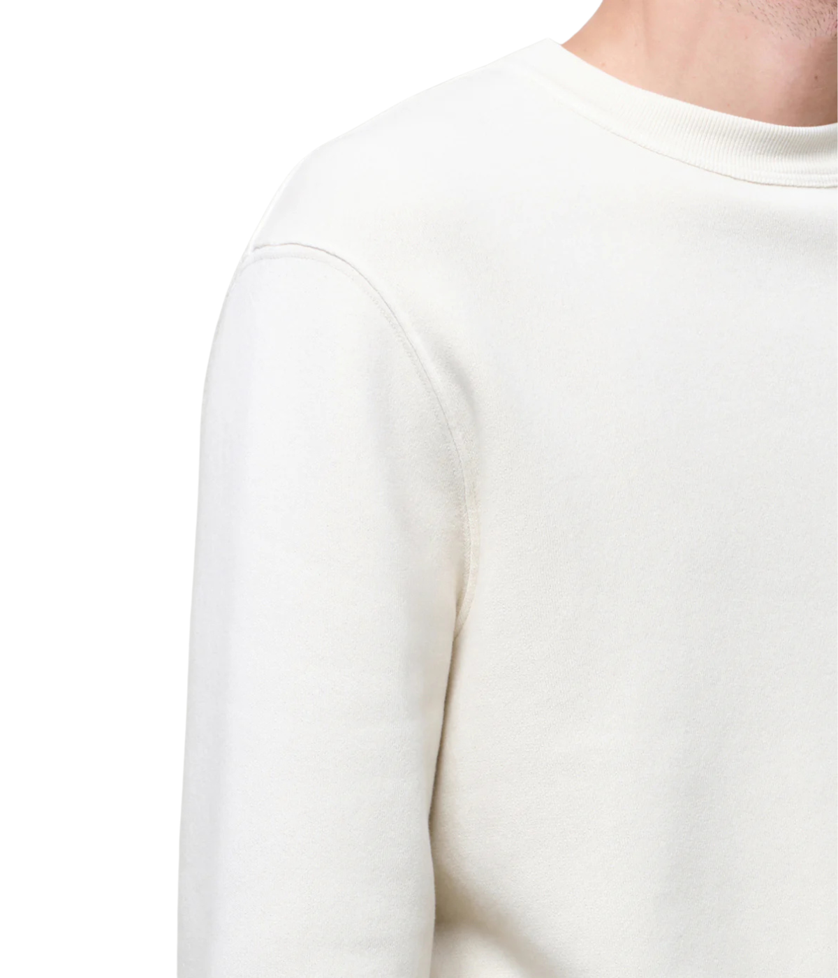 Citizens of Humanity Vintage Crewneck Sweatshirt in Abalone close-up of the crew neckline.