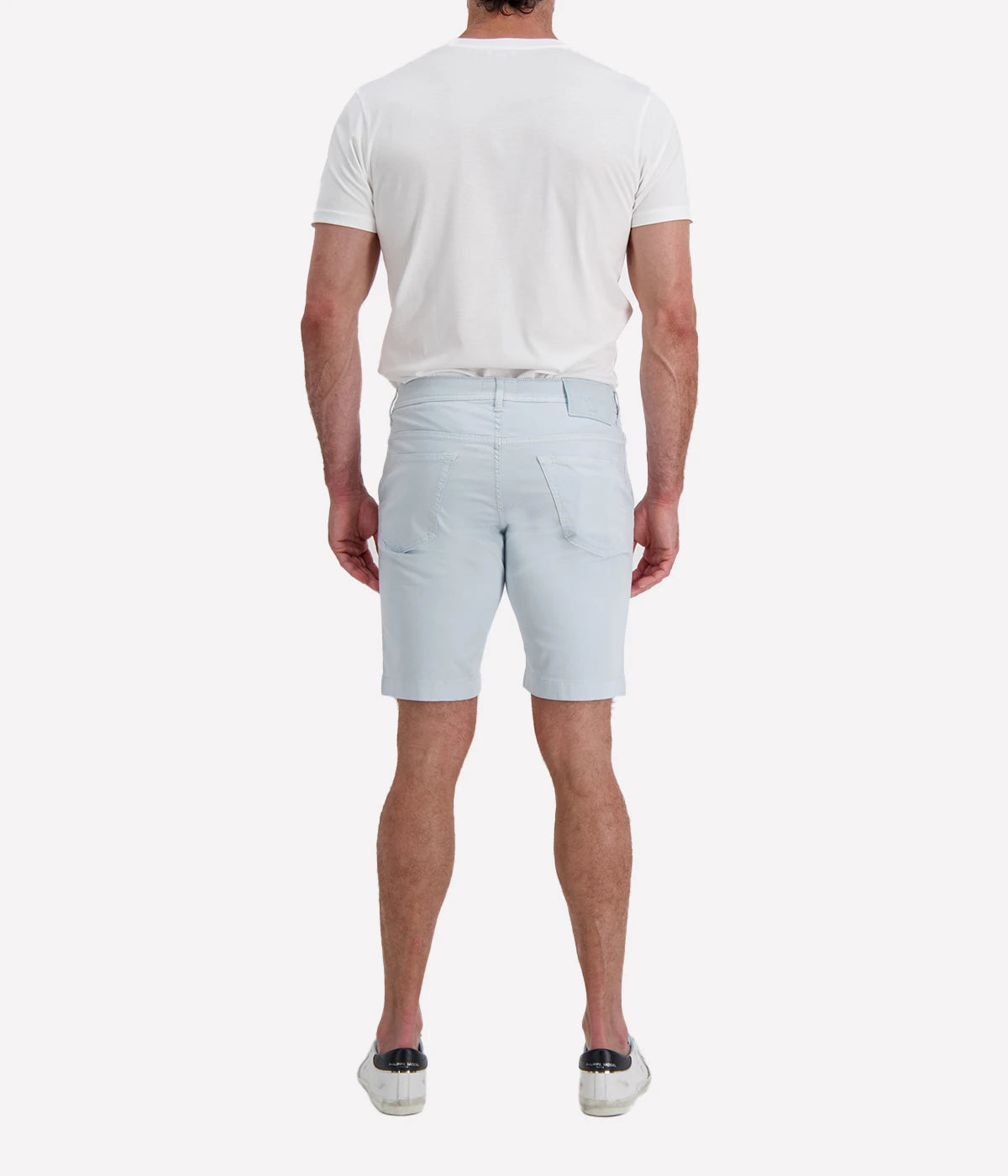 Jacob Cohën Lou Bermuda 5 PKT Slim Fit in Azure Suede Patch – Back View Slim Fit Bermuda Shorts