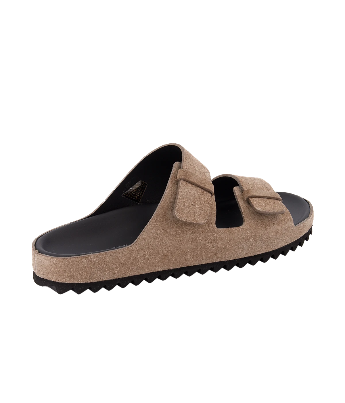 Agorà 010 suede sandals with double straps, leather lining, and rubber outsole.