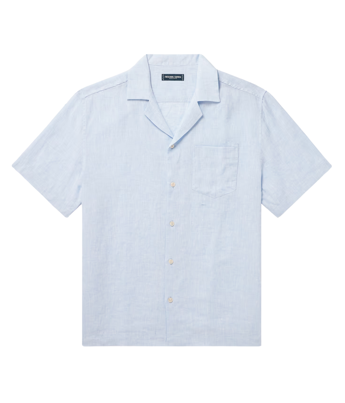 Angelo Linen Short Sleeve Shirt in Baby Blue