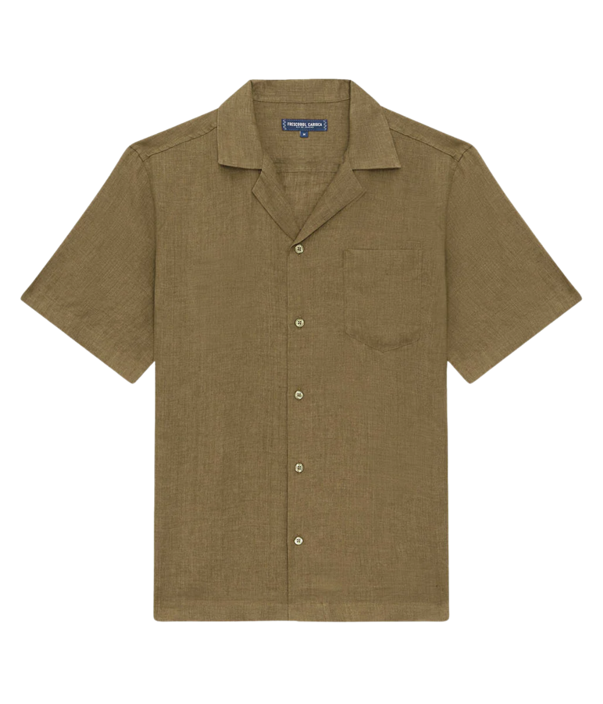 Angelo Linen Short Sleeve Shirt in Khaki