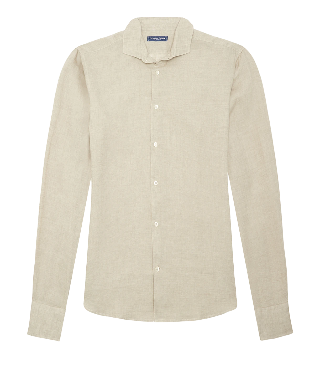 Antonio Linen Long Sleeve Shirt in Pale Olive