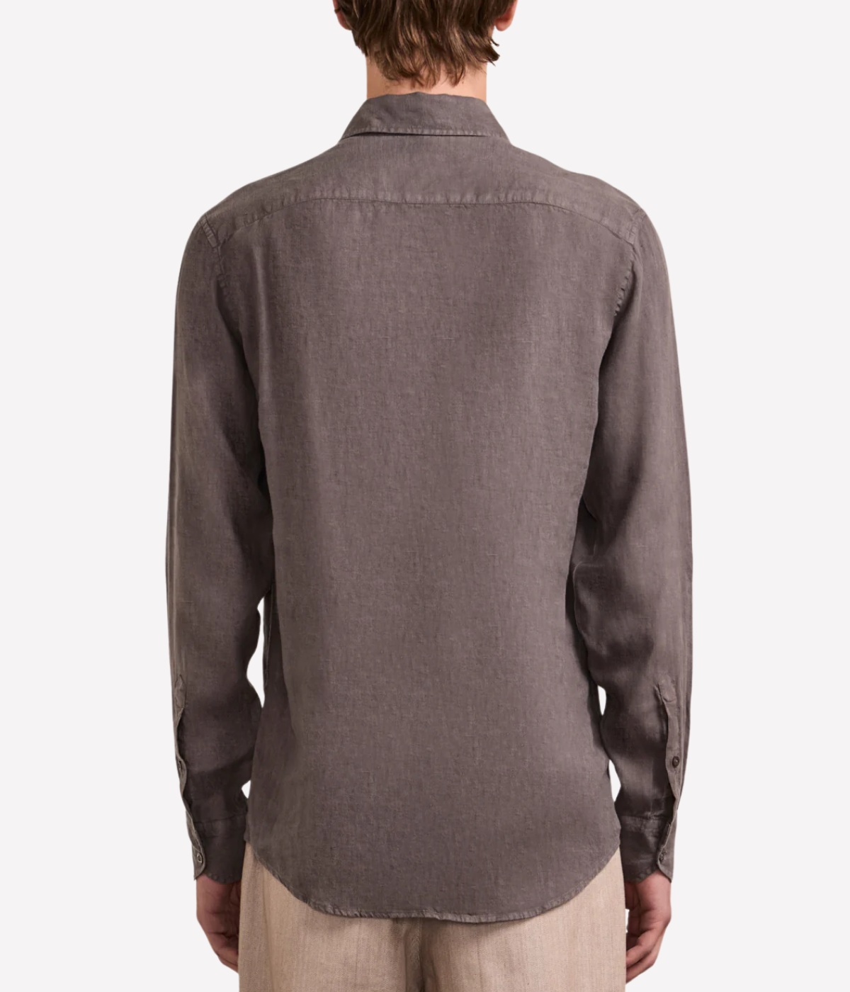 Antonio Linen Long Sleeve Shirt in Cedar Grey