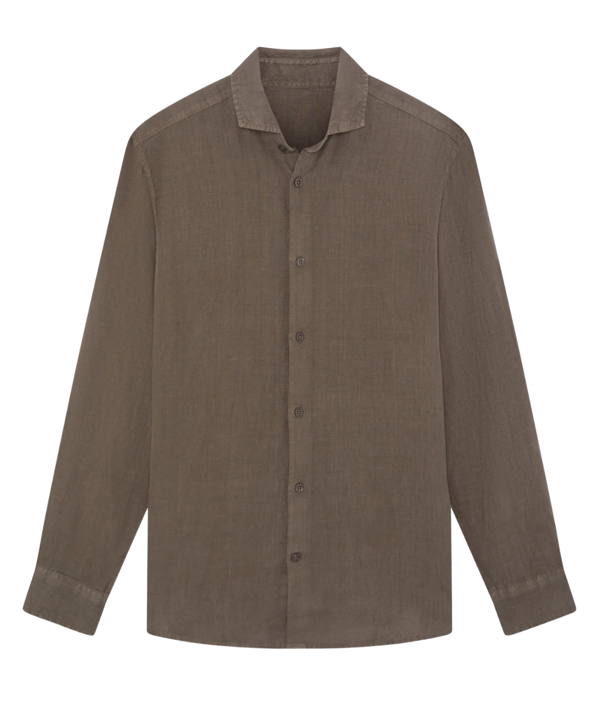 Antonio Linen Long Sleeve Shirt in Cedar Grey