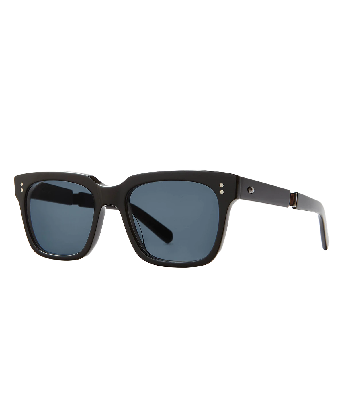 A modern take on a country club classic, the Arnie sunglasses by Mr Light feature a sleek acetate frame with titanium components and intricate filigree at the temples. Handcrafted in Japan with optical-quality CR39 lenses for superior clarity and UV protection.