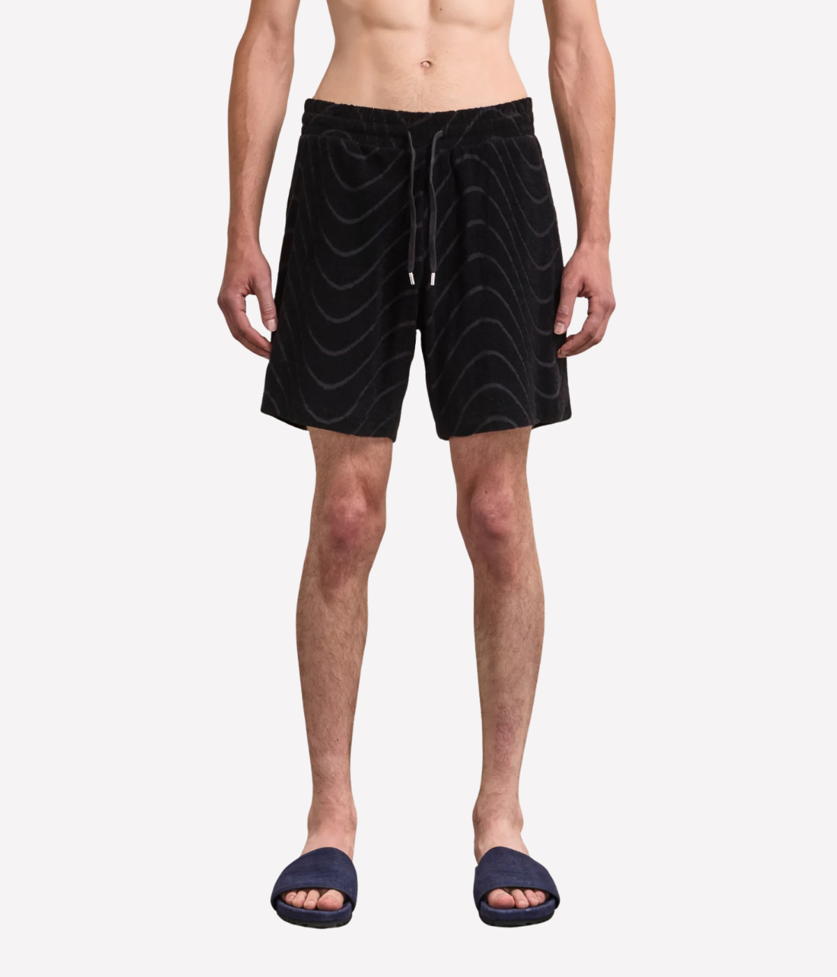 Augusto Cotton Blend Jacquard Short in Black