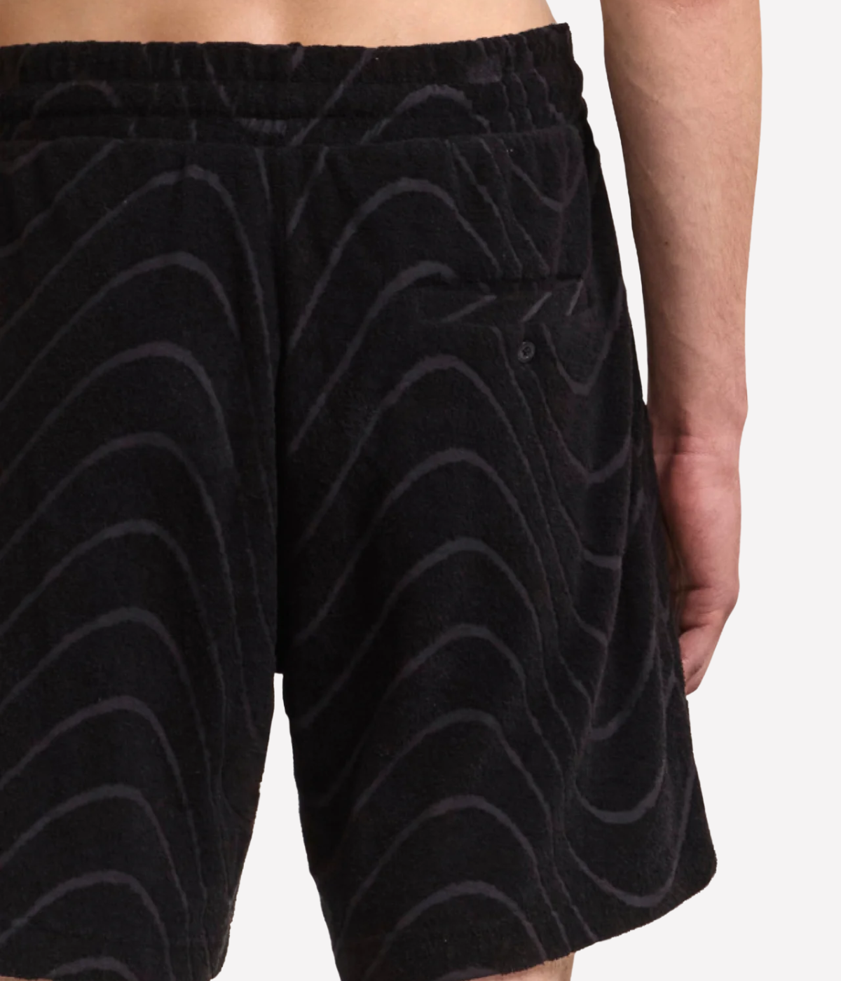 Augusto Cotton Blend Jacquard Short in Black