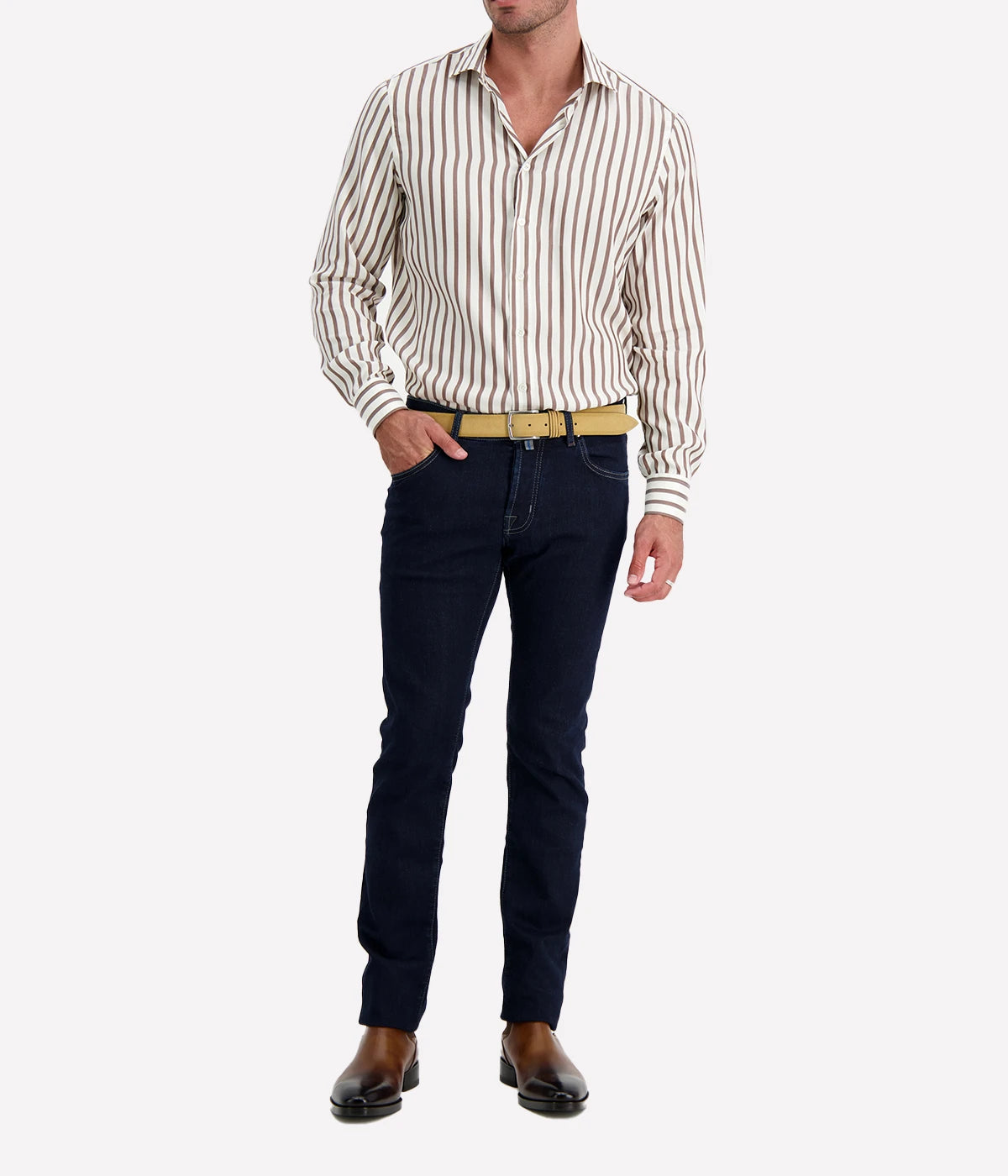 Alvaro Shirt in Rust Stripe