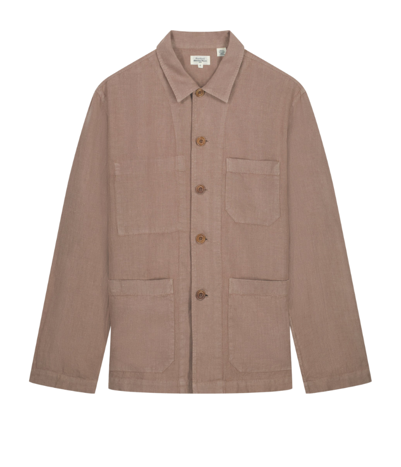 PERRY jacket – light linen jacket with shirt collar, three patch pockets, and a straight cut. Ideal for summer layering.