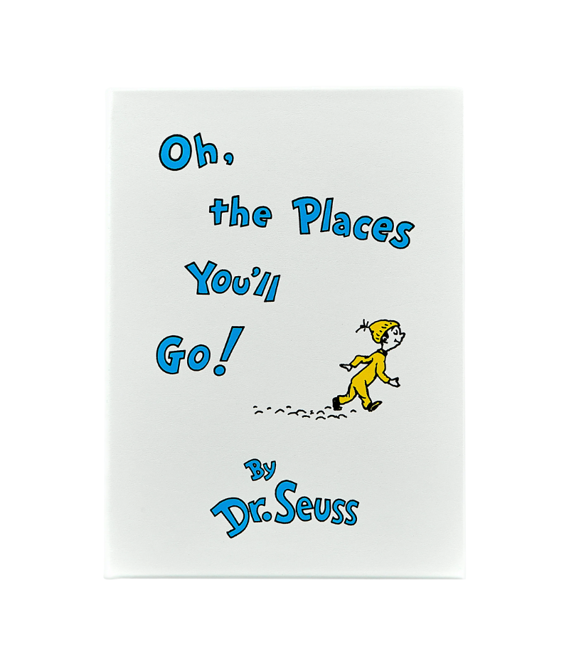 Oh, the Places You’ll Go! by Dr. Seuss, hardcover book with 56 pages of whimsical illustrations and life lessons for all ages.