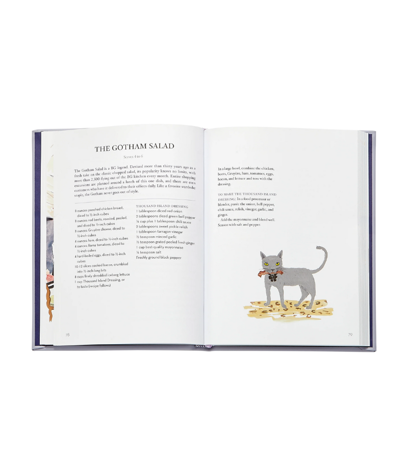 Bergdorf Goodman Cookbook, 208-page collection of recipes from top designers and chefs, featuring whimsical art by Konstantin Kakanias.