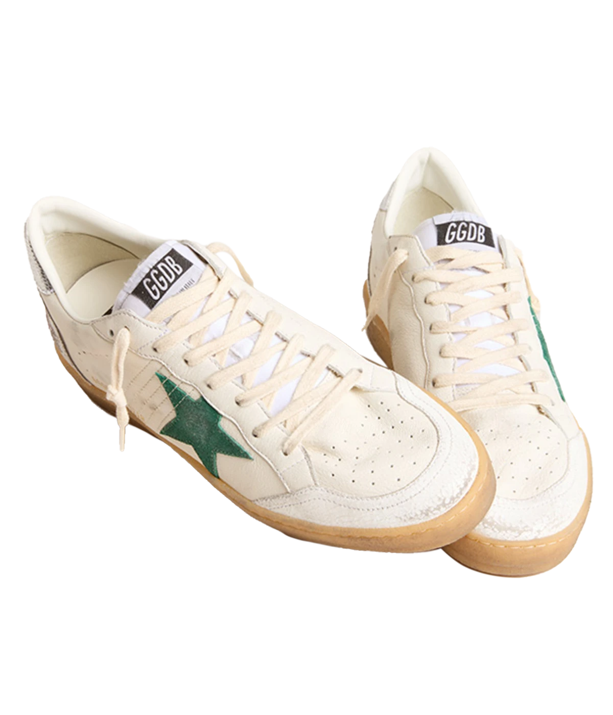 Ballstar Sneaker in White, Green & Silver