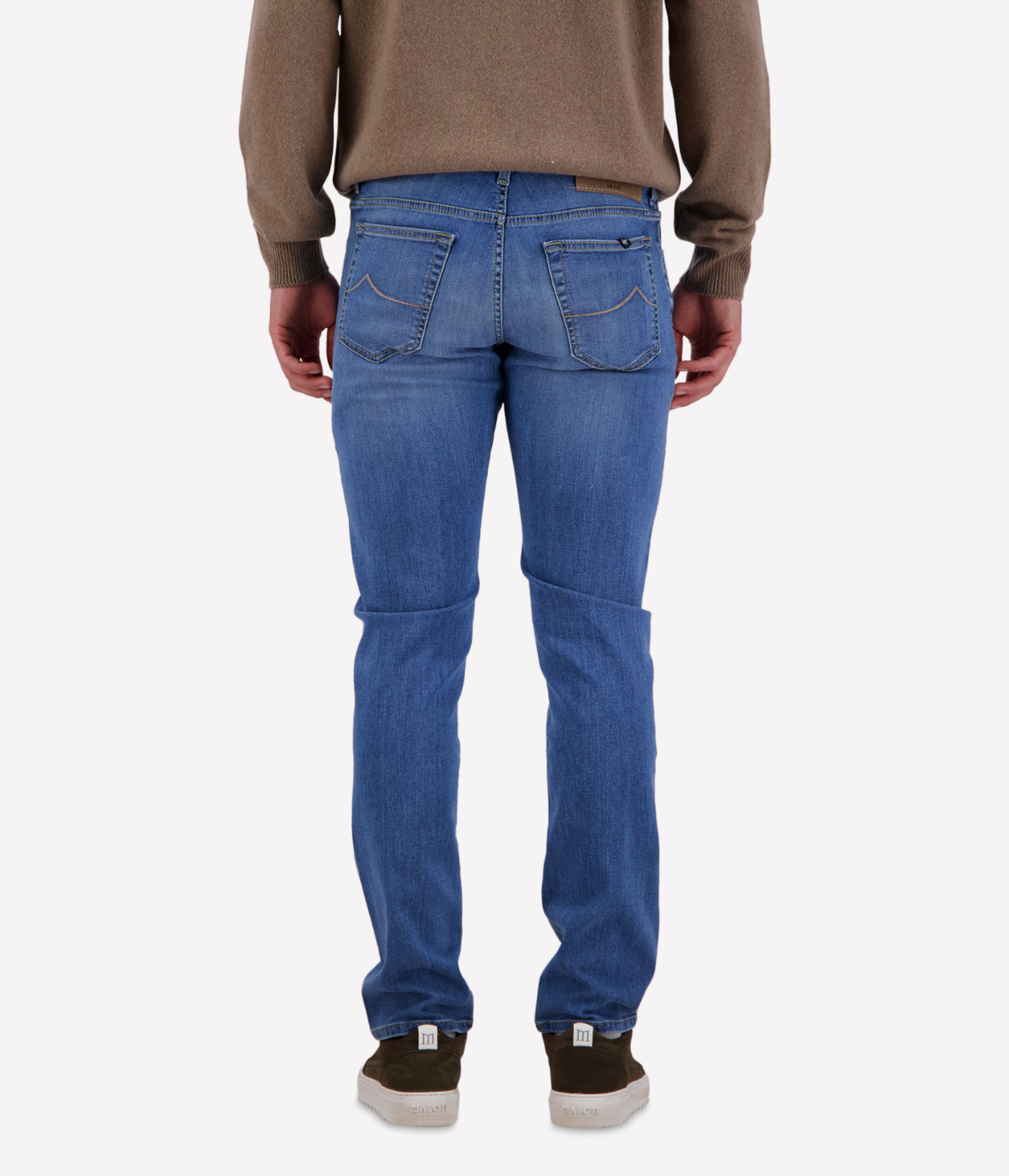 Bard 5 Pkt Slim Fit in 300D Light Blue Mauve Patch