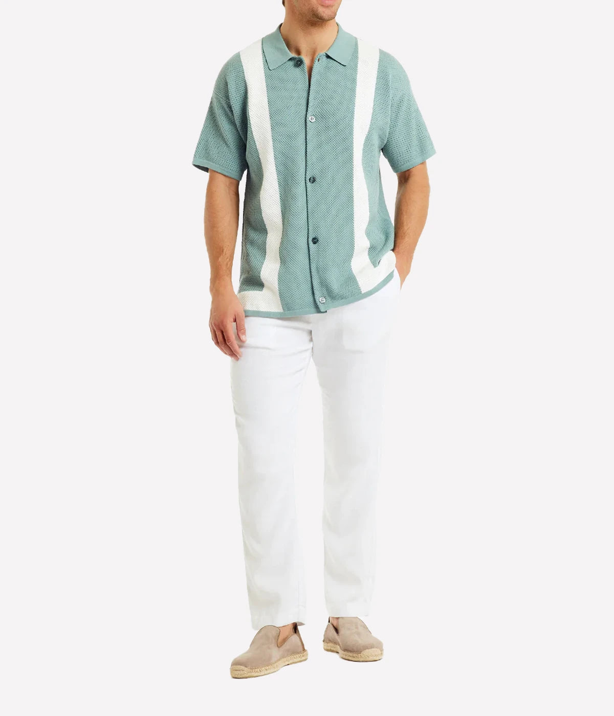 Barretos Short Sleeve Knitted Cardigan in Cloud Blue