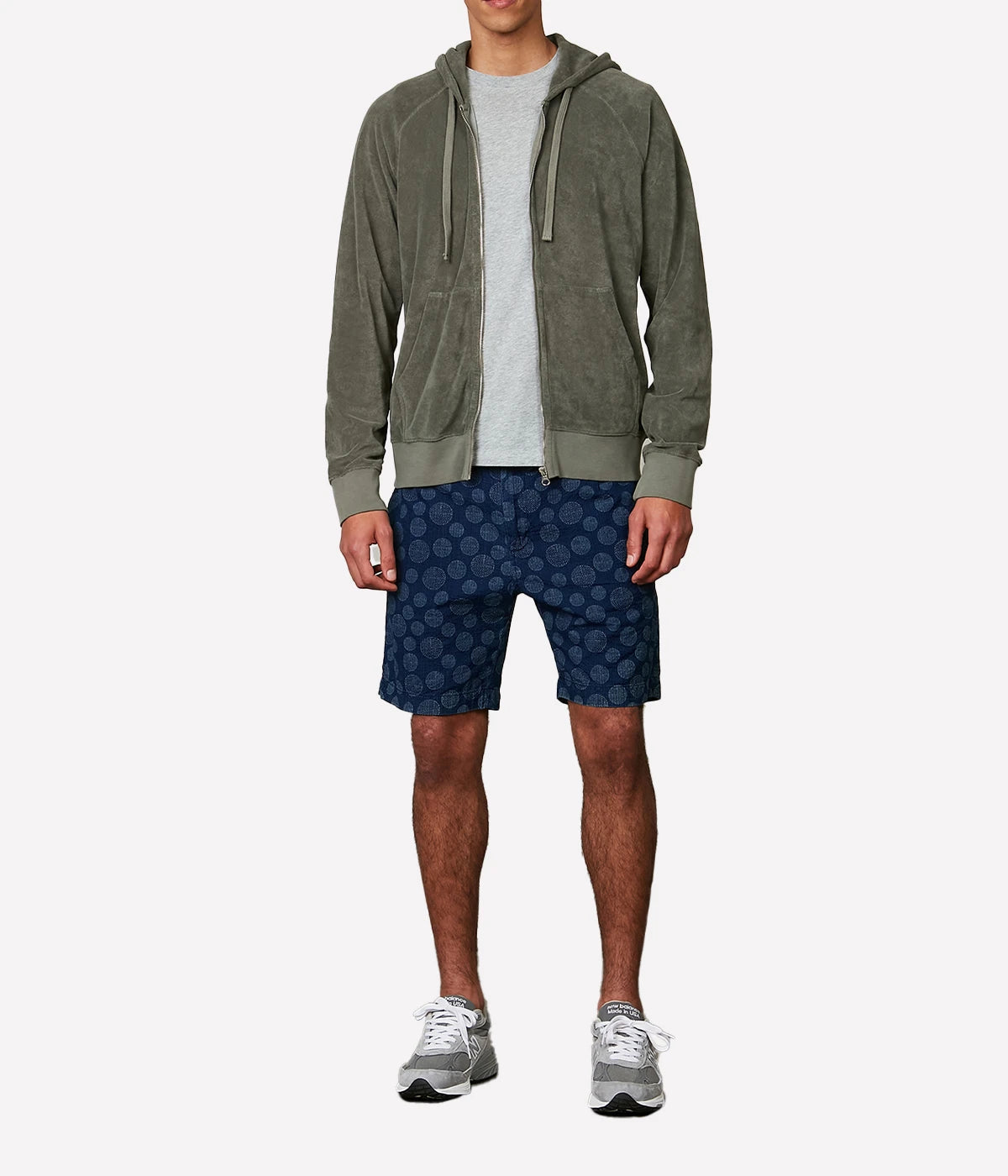 Bouclette Zipper Sweatshirt in Military