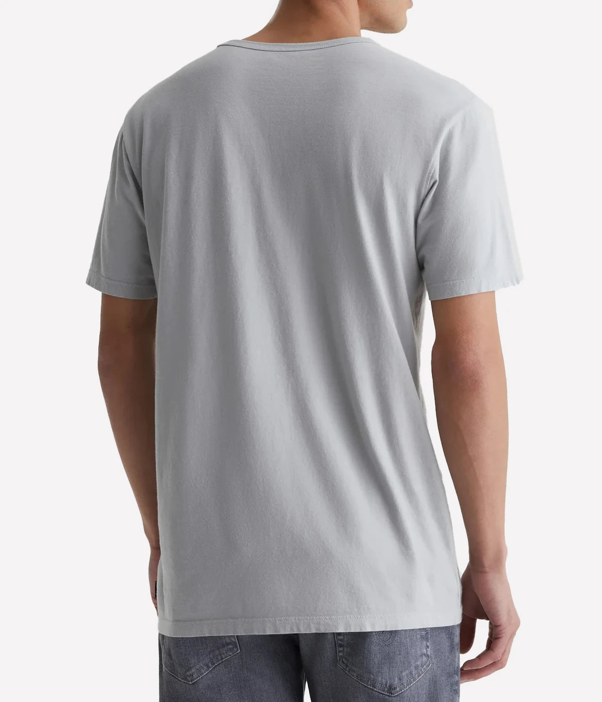 Rear view of the AG Bryce Crew Neck T-Shirt, highlighting its simple, minimalist design with a straight hem and a relaxed silhouette.