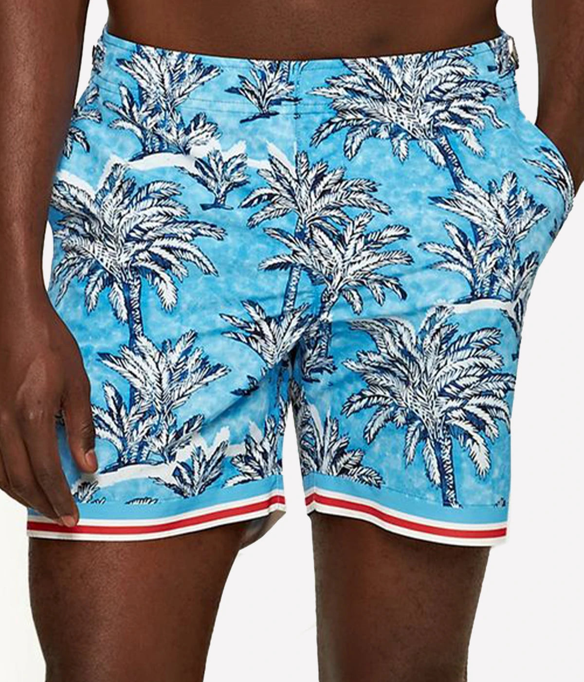 Bulldog Palm Border Boardshort in Bright Wish Blue