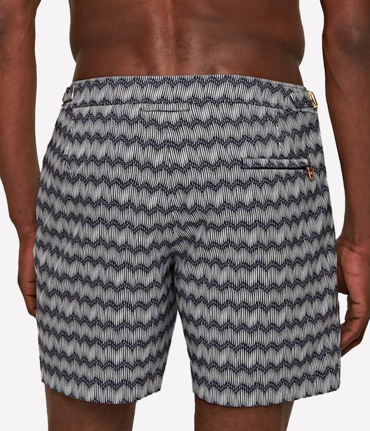 Bulldog Jacquard Chevron Boardshort in Night Iris & White