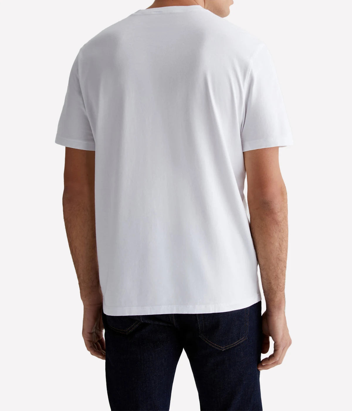 Bryce Crew essential T-shirt in light grey with subtle purple undertones. Features a classic fit, crew neck with 1x1 baby rib detailing, and short sleeves. Made from 100% cotton for comfort and durability.